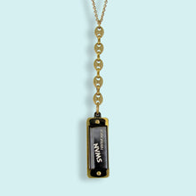 Load image into Gallery viewer, Black Anchor Drop Harmonica Necklace