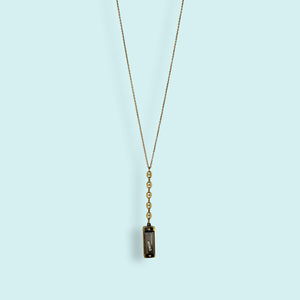 Black Anchor Drop Harmonica Necklace