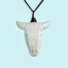 Load image into Gallery viewer, White Cow Skull Necklace