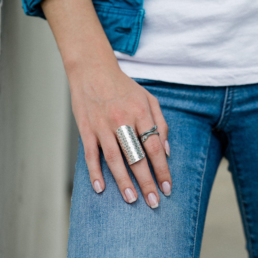 Silver Cigar Band Ring