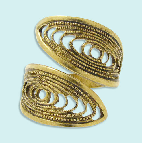 Gold Filigree Swirl Ring