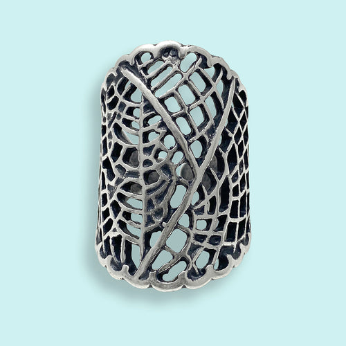 Silver Leaf Lace Ring