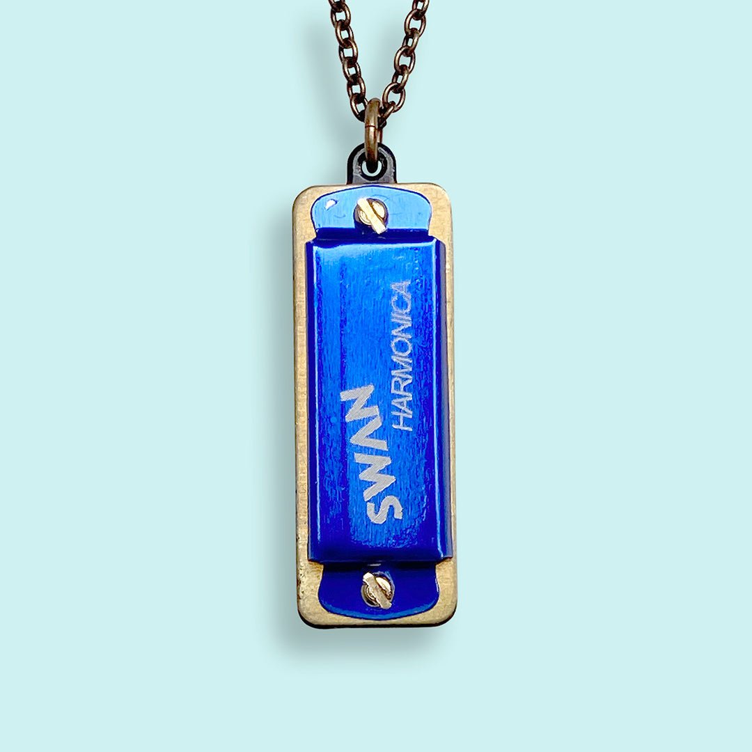 Blue Harmonica Necklace - Ornamental Things