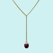 Faceted Ruby Stone Y - Drop Necklace - Ornamental Things