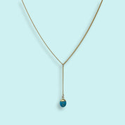 Faceted Turquoise Stone Y - Drop Necklace - Ornamental Things