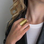 Gold Cigar Band Ring - Ornamental Things