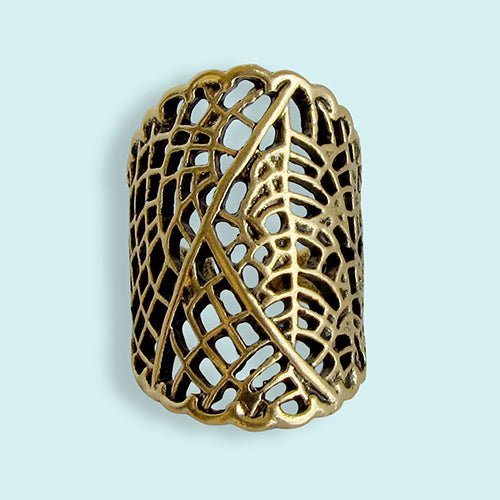 Gold Leaf Lace Ring - Ornamental Things