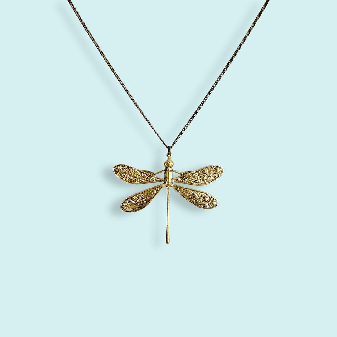 Golden Dragonfly Necklace - Ornamental Things