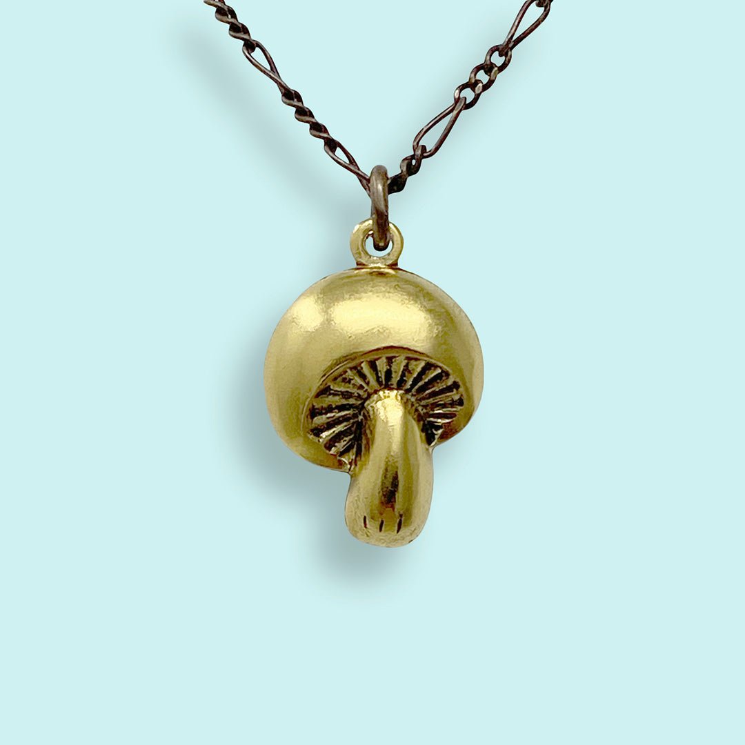 Golden Mushroom Necklace - Ornamental Things