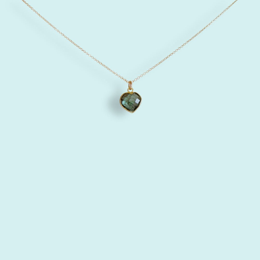 Labradorite Heart of Stone Necklace - Ornamental Things