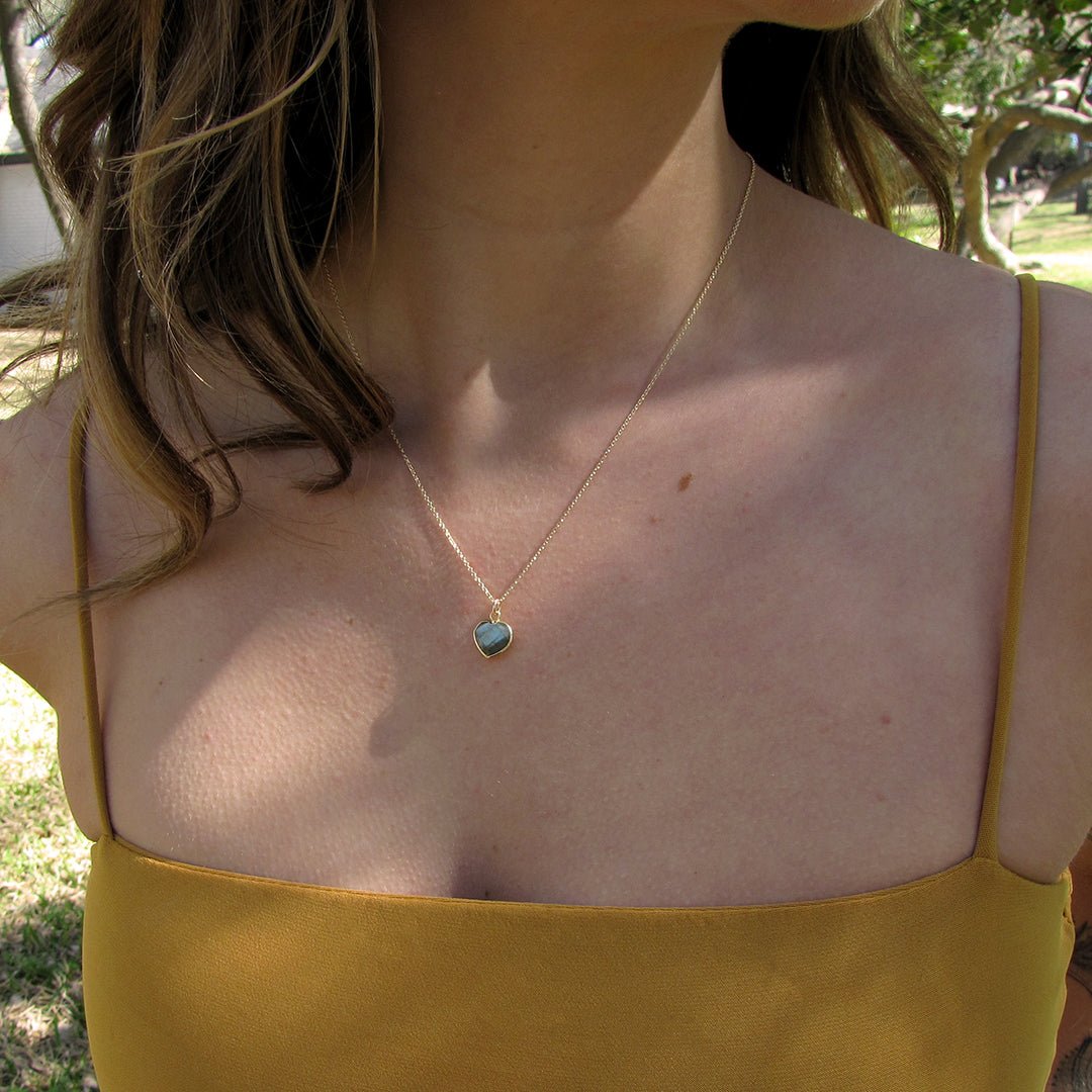 Labradorite Heart of Stone Necklace - Ornamental Things