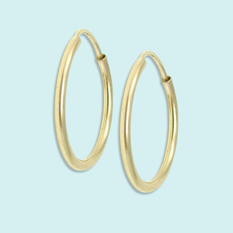 Large Gold Filled Endless Hoop Earrings - Ornamental Things