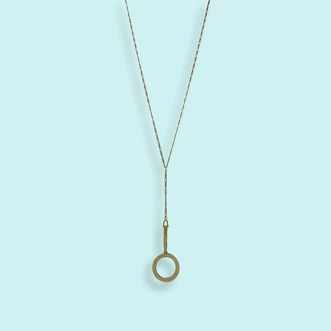 Long Y - drop Magnifying Glass Necklace - Ornamental Things