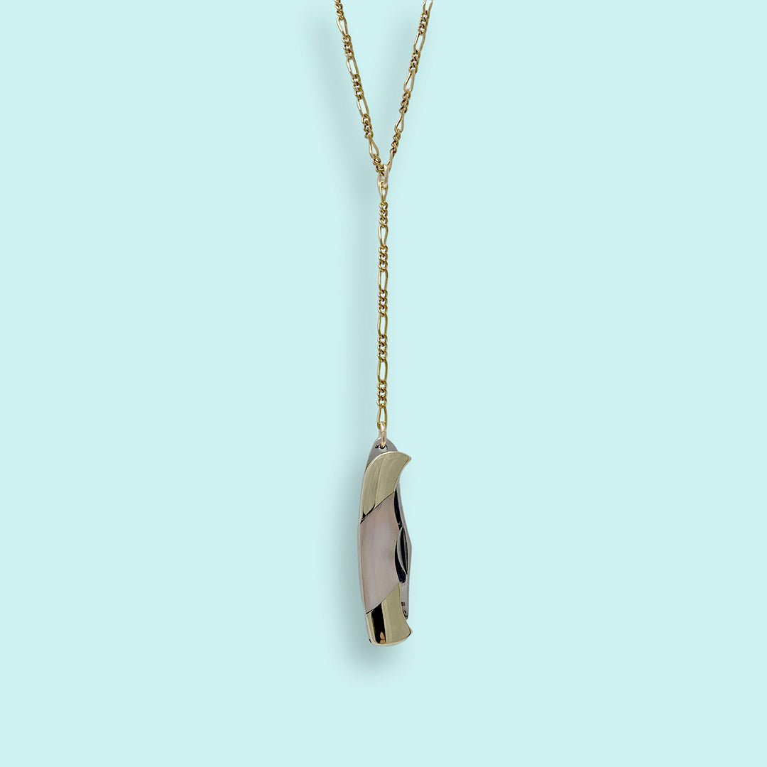 Long Y - drop Shell Handled Knife Necklace - Ornamental Things