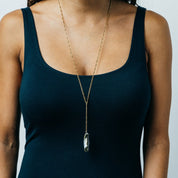 Long Y - drop Shell Handled Knife Necklace - Ornamental Things