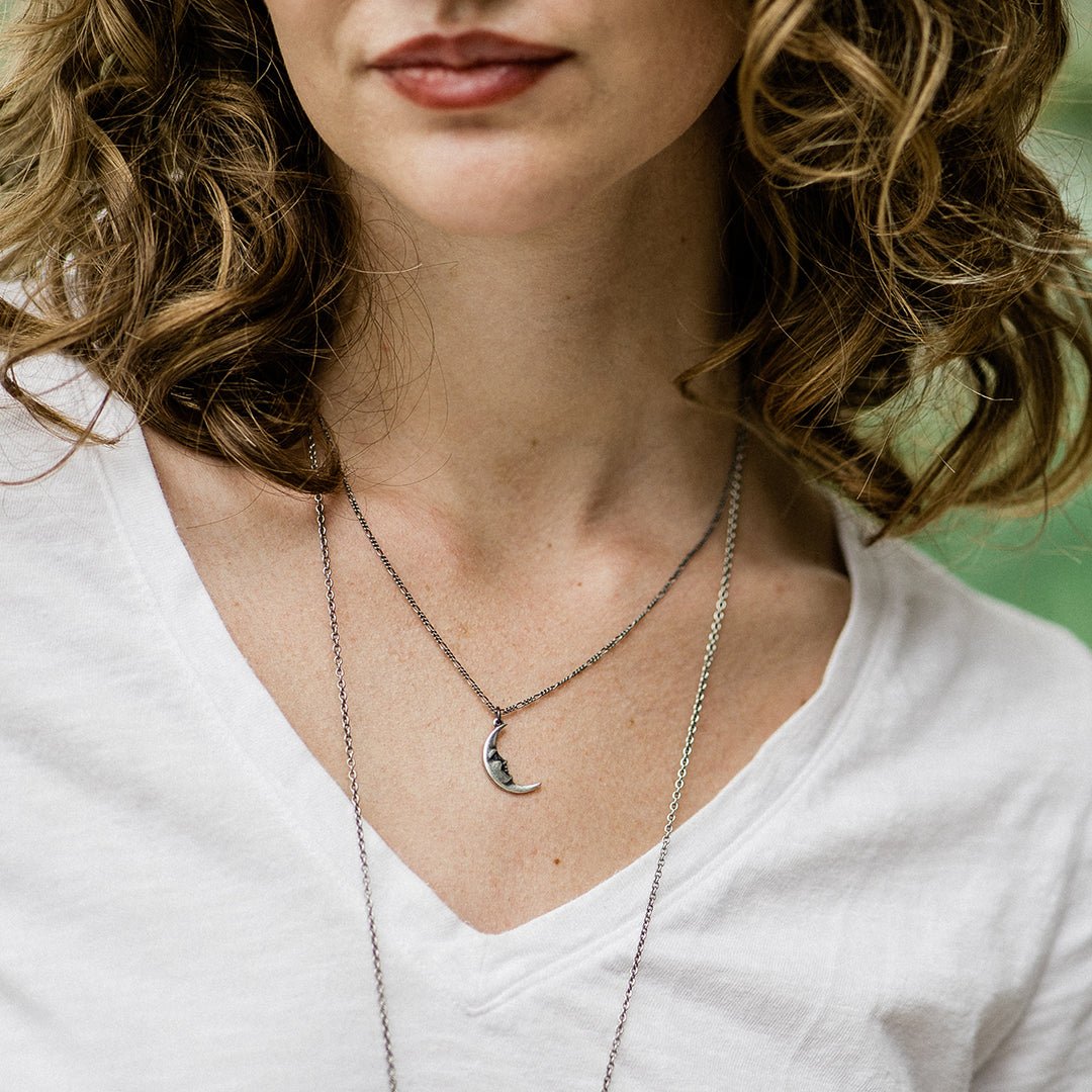 Silver Man in the Moon Necklace - Ornamental Things