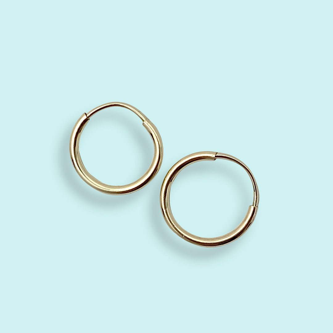 Tiny Gold Filled Endless Hoop Earrings - Ornamental Things