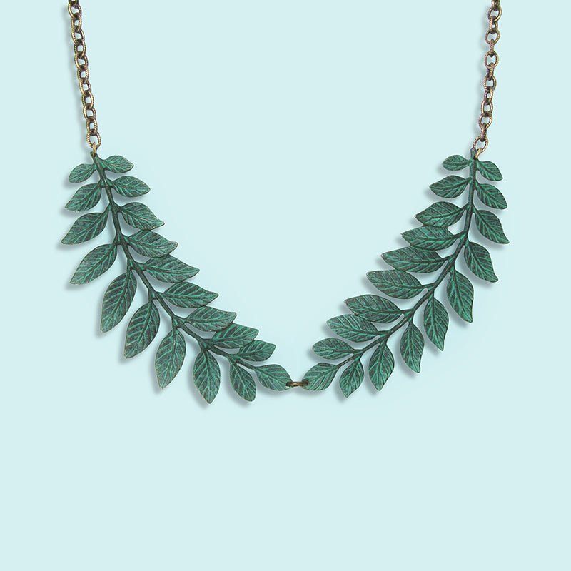 Verdigris Leafy Collar Necklace - Ornamental Things